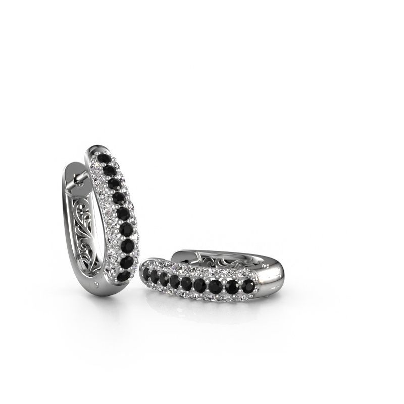 Créoles Danika 8.5 A 950 platine diamant noir 1.052 crt