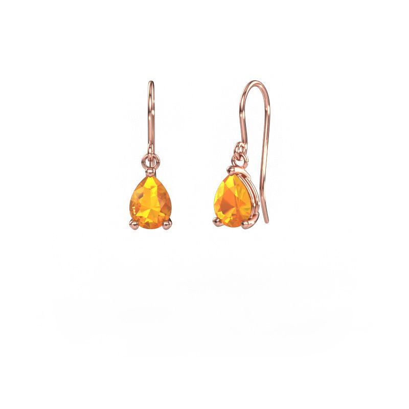 Pendants d'oreilles Laurie PER 1 585 or rose citrine 8x6 mm
