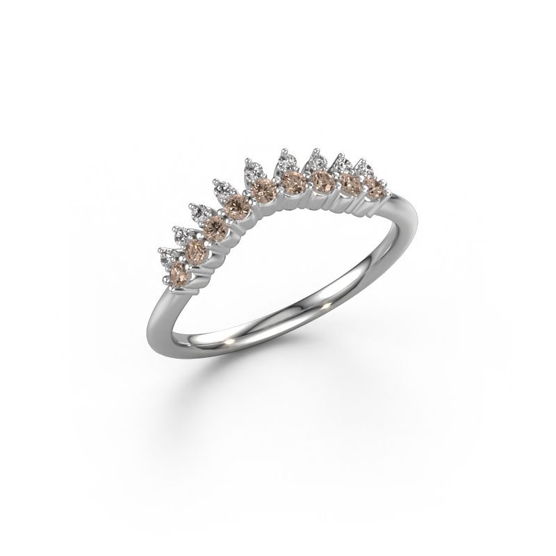 Stackable ring Vivian A 585 white gold brown diamond 0.248 crt