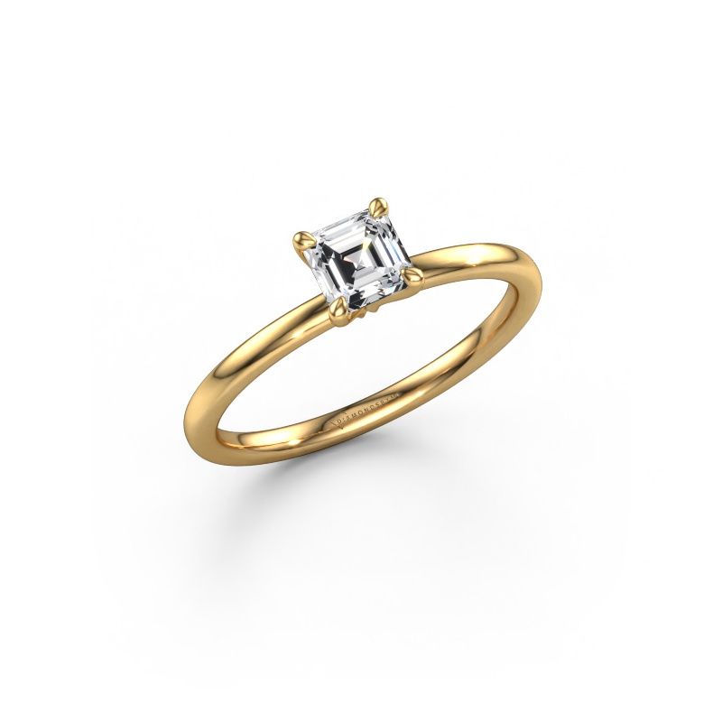 Bague de fiançailles Crystal ASSC 1 585 or jaune diamant synthétique 0.50 crt
