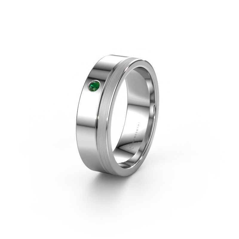 Wedding ring WH0301L16APM 950 platinum emerald ±6x1.7 mm