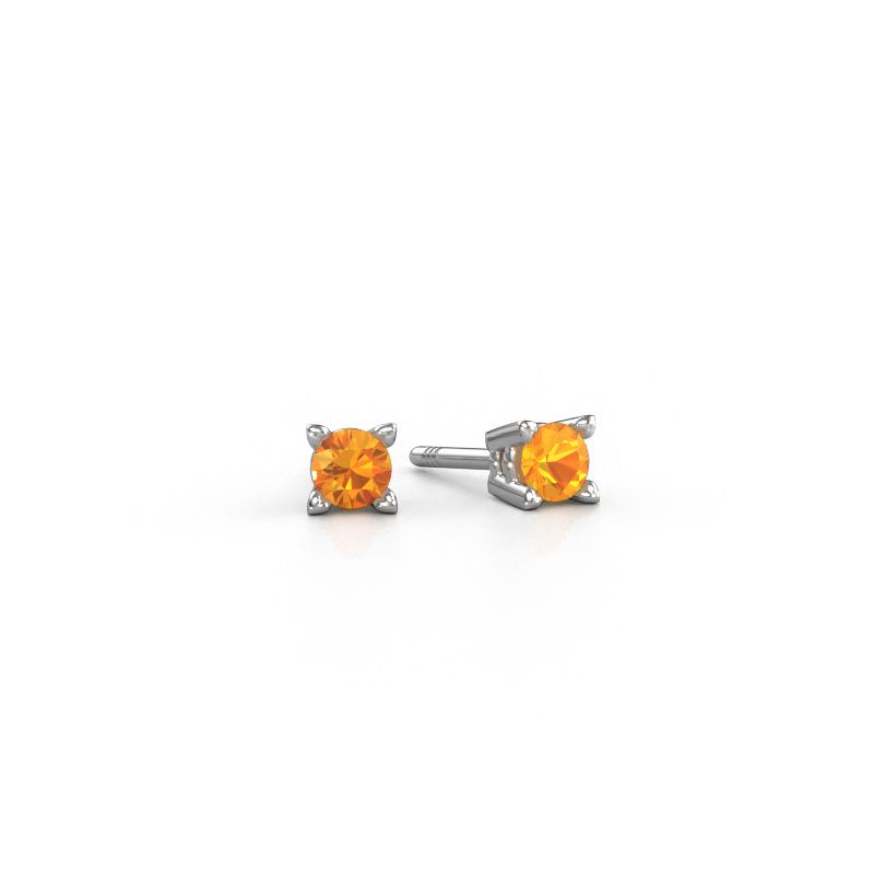 Ohrsteckers Cather 585 Weißgold Citrin 4 mm