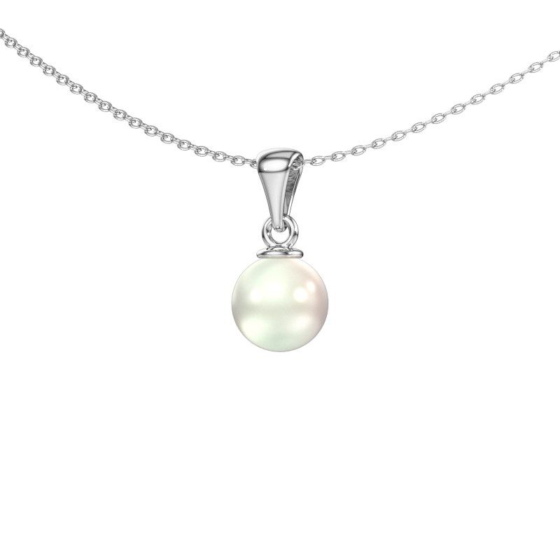 Pendentif Blanche 585 or blanc perle blanche 6 mm