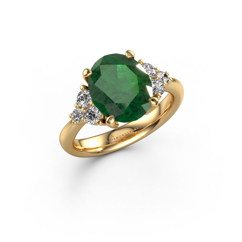 Engagement ring Aleida OVL 1 585 gold emerald 9x7 mm