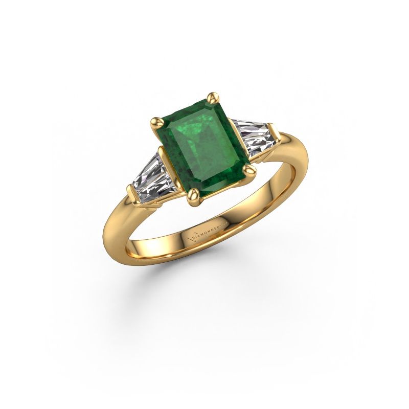 Engagement ring Kina EME 585 gold emerald 8x6 mm