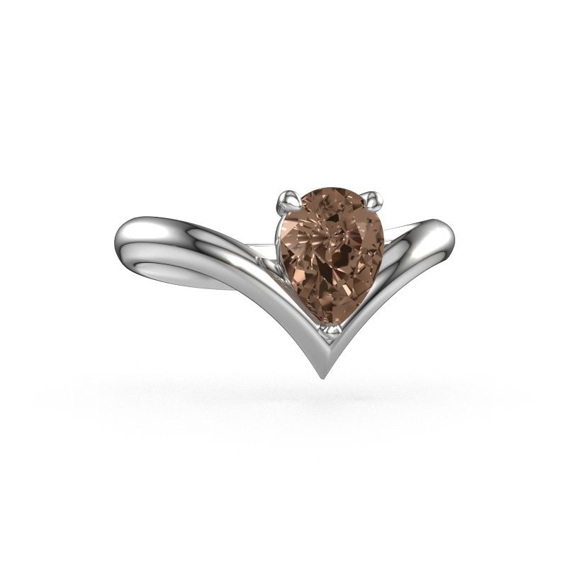 Bague de fiançailles Maddy PER 950 platine diamant brun 1.00 crt