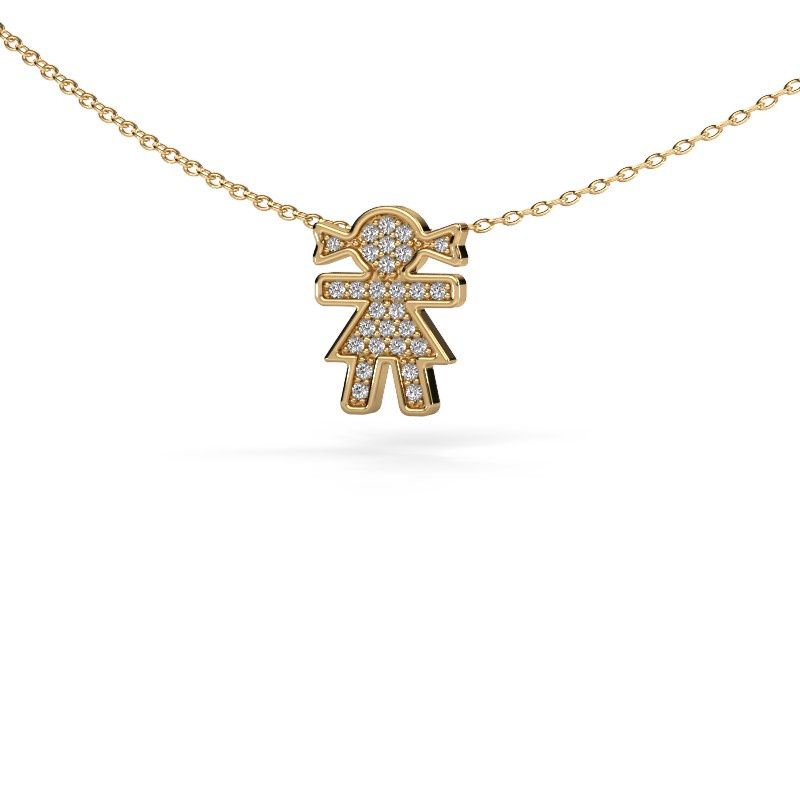 Necklace Girl 585 gold lab grown diamond 0.135 crt