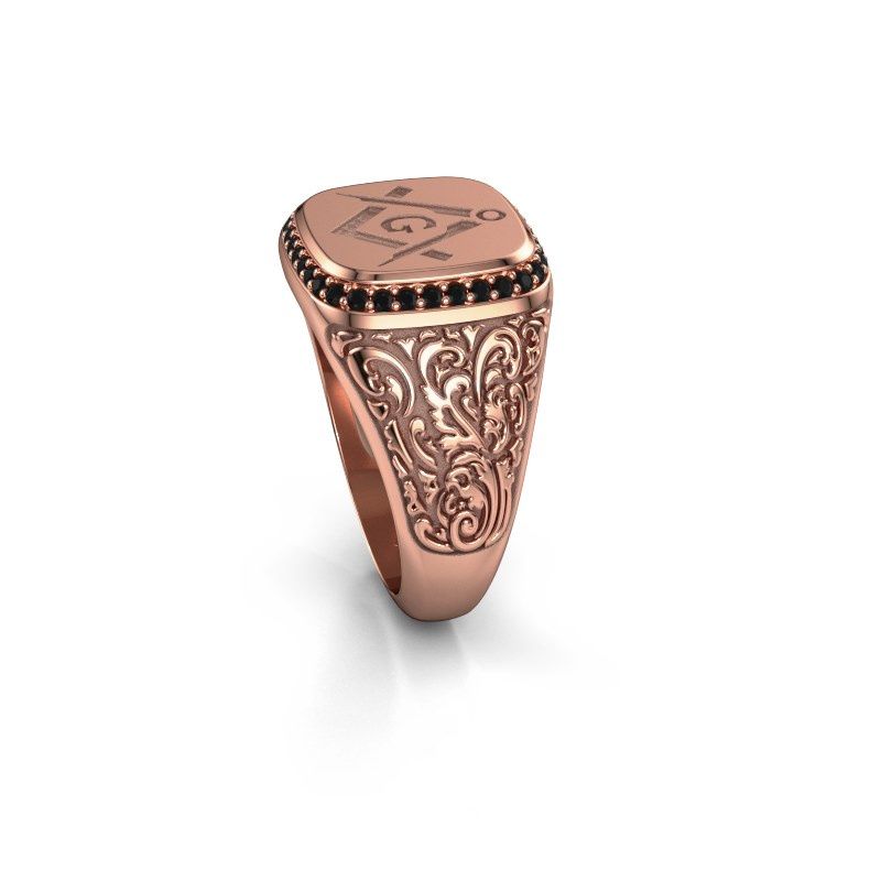 Image of Men's ring johan 2<br/>585 rose gold<br/>Black diamond 0.306 crt
