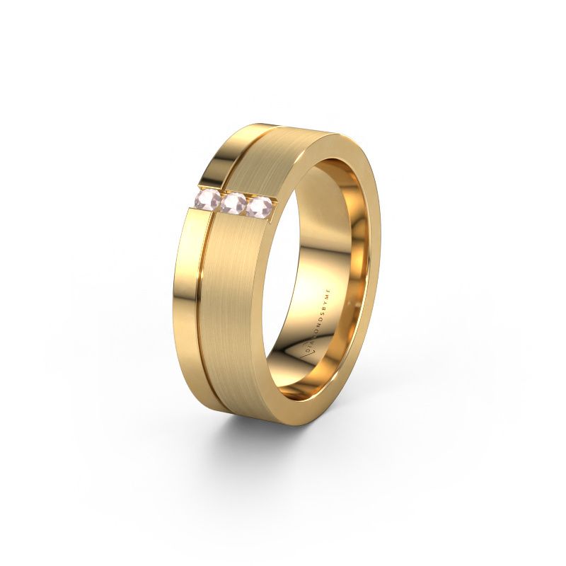 Wedding ring WH0327L16B 585 gold morganite champagne ±0.24x0.08 in