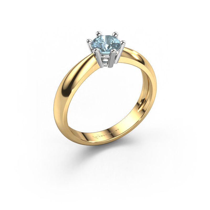 Engagement ring Fay 585 gold blue lab grown diamond 5 mm
