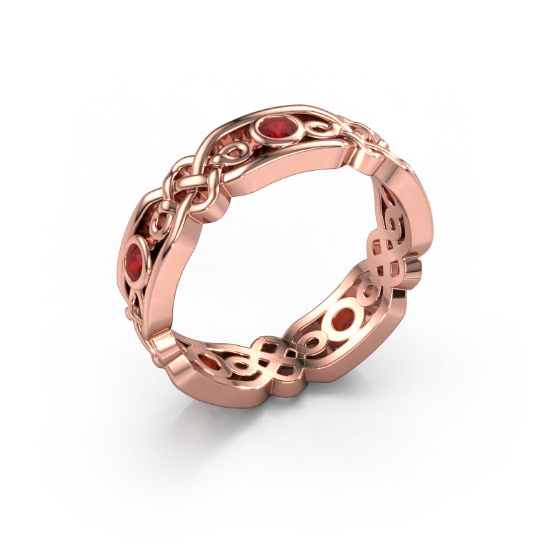 Wedding ring Rosa 585 rose gold ruby ±5x2 mm