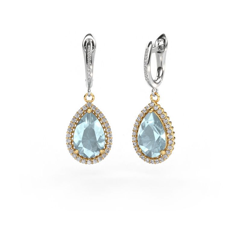 Ohrhänger Tilly per 4 585 Gold Aquamarin 12x8 mm