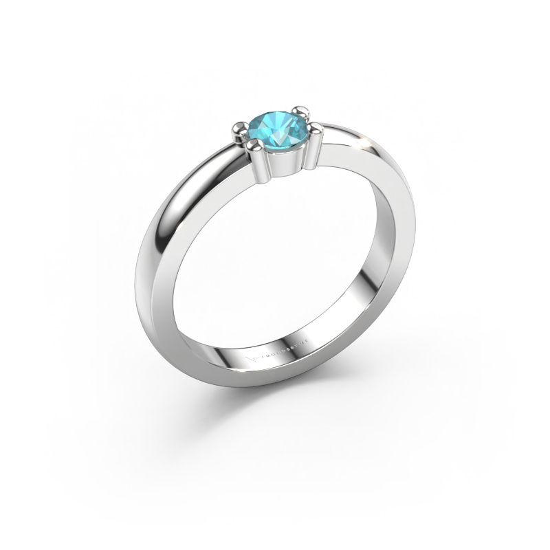 Ring Yasmin 1 950 platinum blue topaz 4 mm