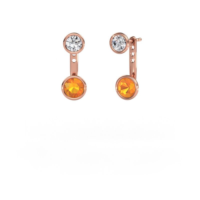 Ohrringe Halle 585 Roségold Citrin 6 mm