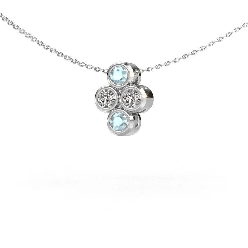 Pendant Judi 950 platinum aquamarine 3.4 mm