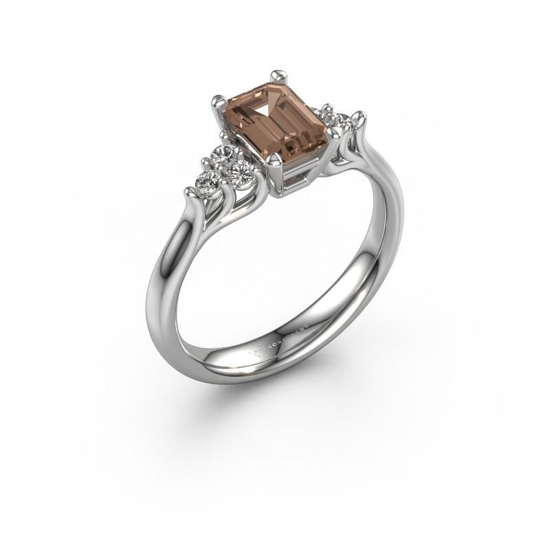 Verlovingsring Monika EME 585 witgoud bruine diamant 1.15 crt