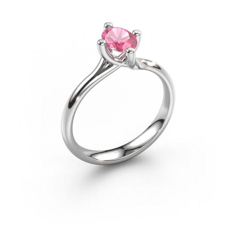 Verlobungsring Dewi Oval 950 Platin Pink Saphir 7x5 mm
