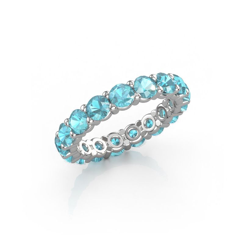 Bague superposable Heddy rnd 3.7 585 or blanc topaze bleue 3.7 mm