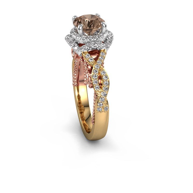 Afbeelding van Verlovingsring Leora<br/>585 goud<br/>bruine diamant 1.468 crt