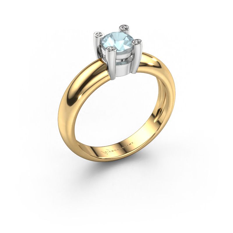 Ring Fleur 585 gold aquamarine 4.7 mm