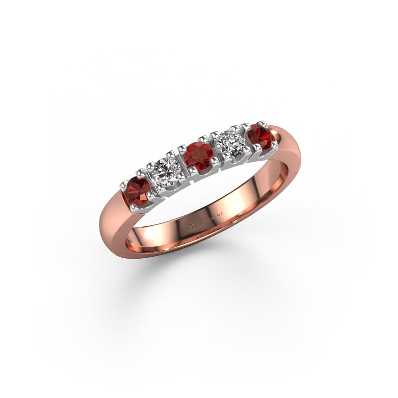 Ring Rianne 5 585 rose gold garnet 2.7 mm