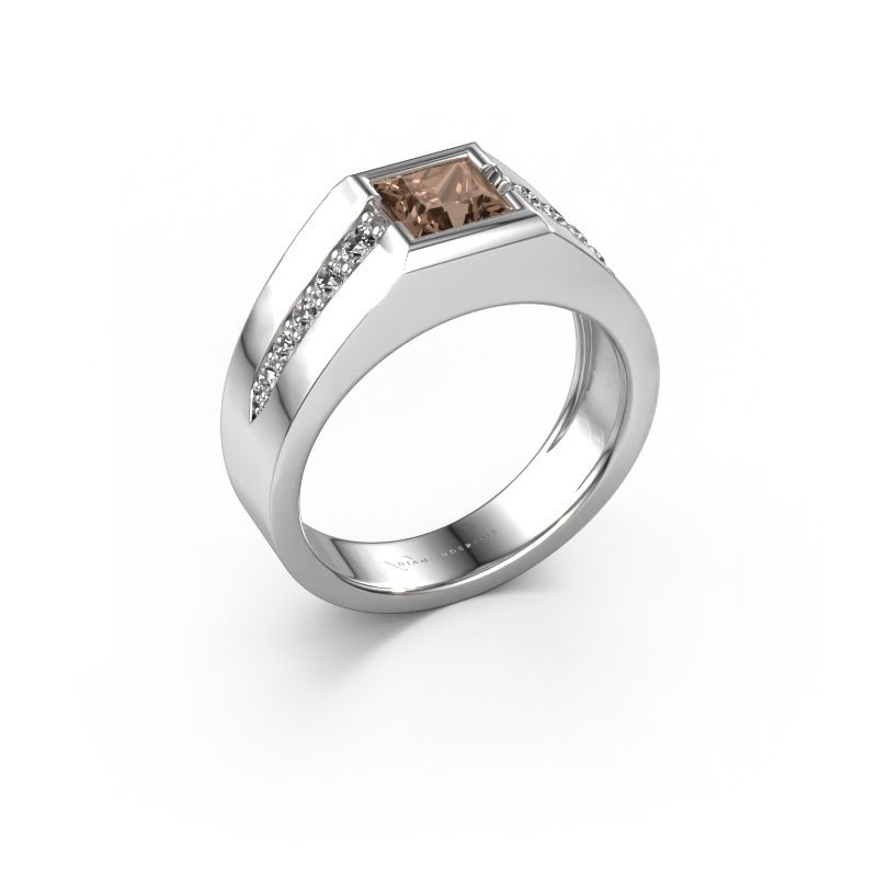Pinky ring Simon 950 platinum brown diamond 0.661 crt