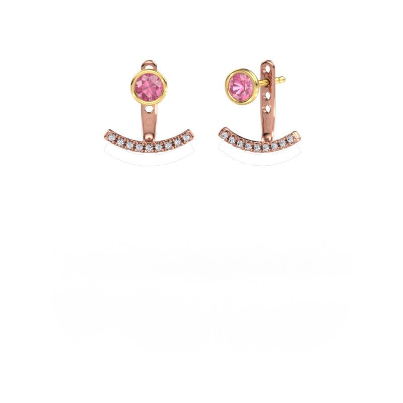 Ohrringe Rosetta 585 Roségold Pink Saphir 4 mm