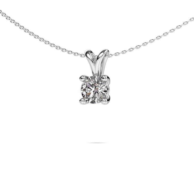 Image of Necklace Sam round 950 platinum diamond 1.00 crt