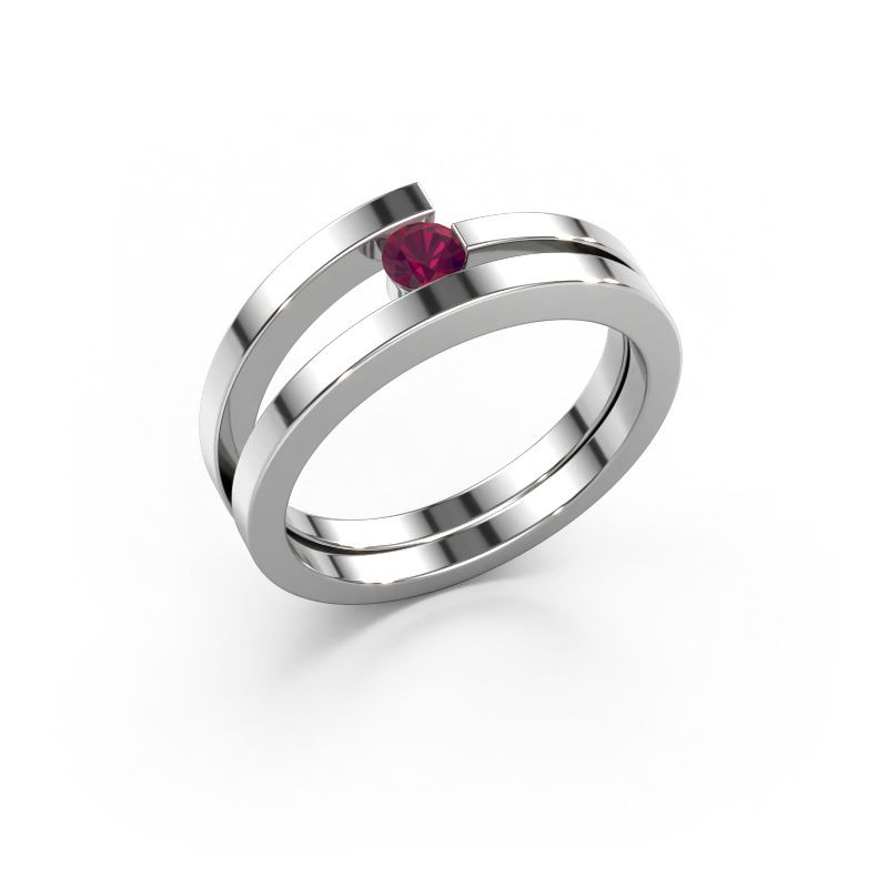 Ring Sandy 585 white gold rhodolite 3.4 mm