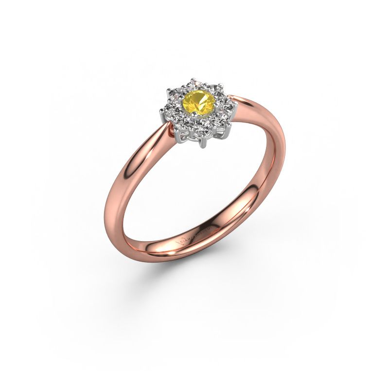 Verlobungsring Carolyn 1 585 Roségold Gelb Saphir 3 mm