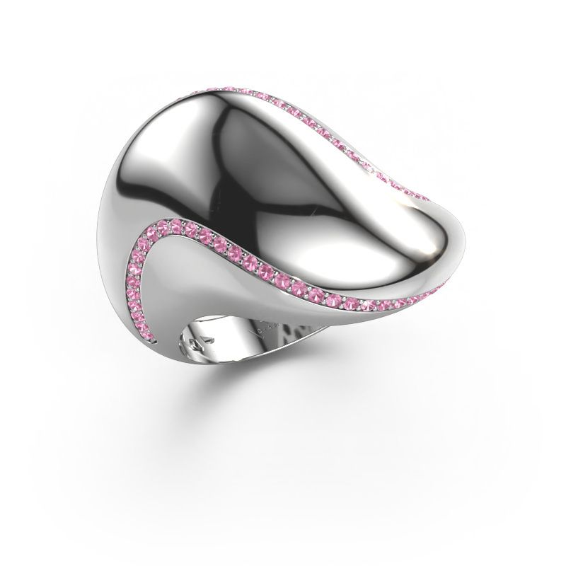 Ring Phyliss 585 white gold pink sapphire 1 mm