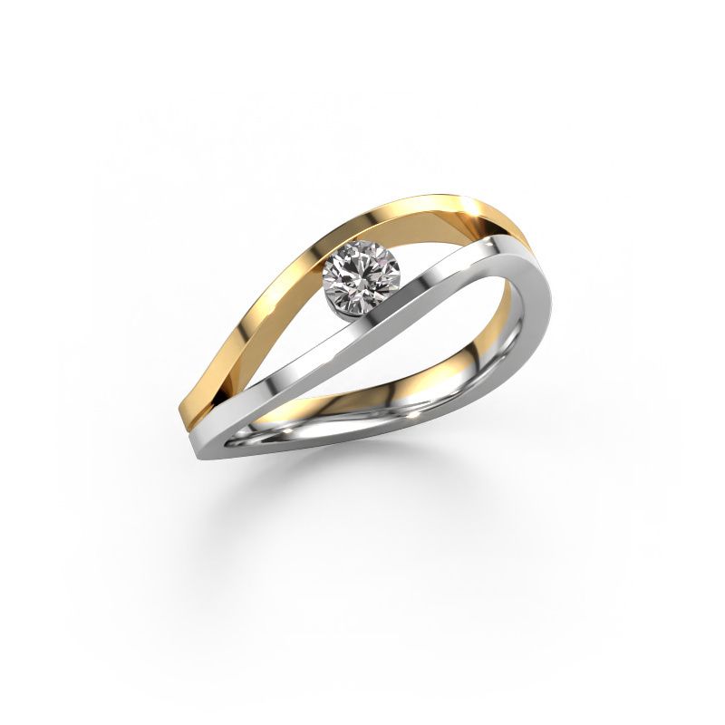 Engagement ring Sigrid 1 585 white gold diamond 0.055 crt
