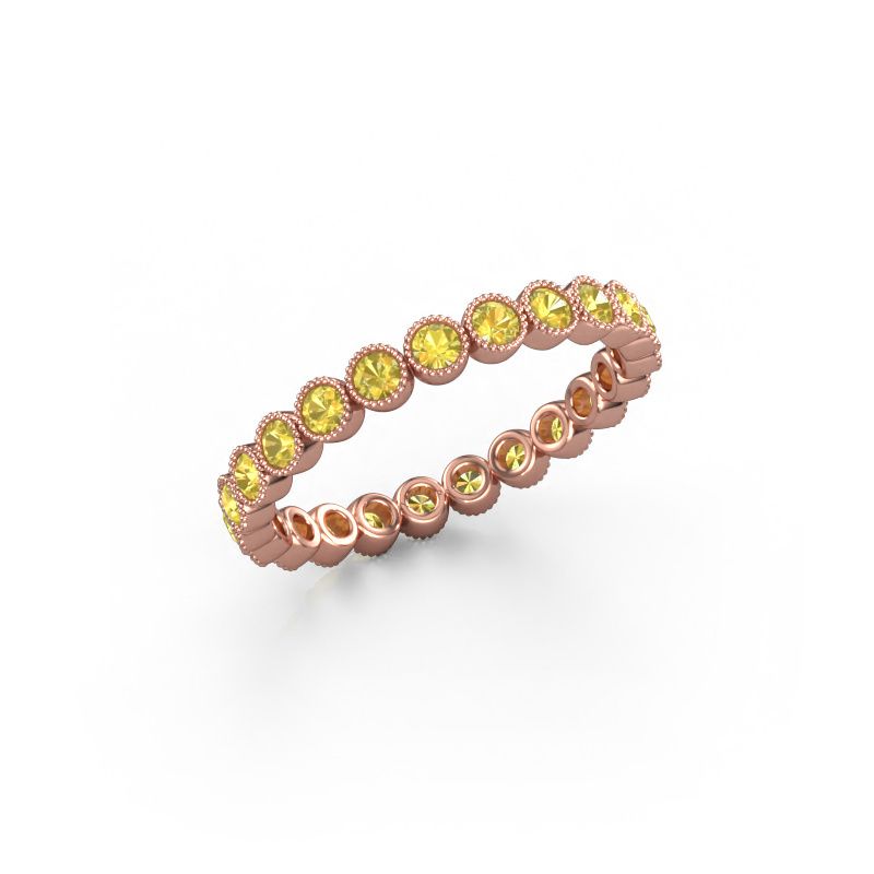 Ring Mariam 0.03 585 rosé goud gele saffier 2 mm