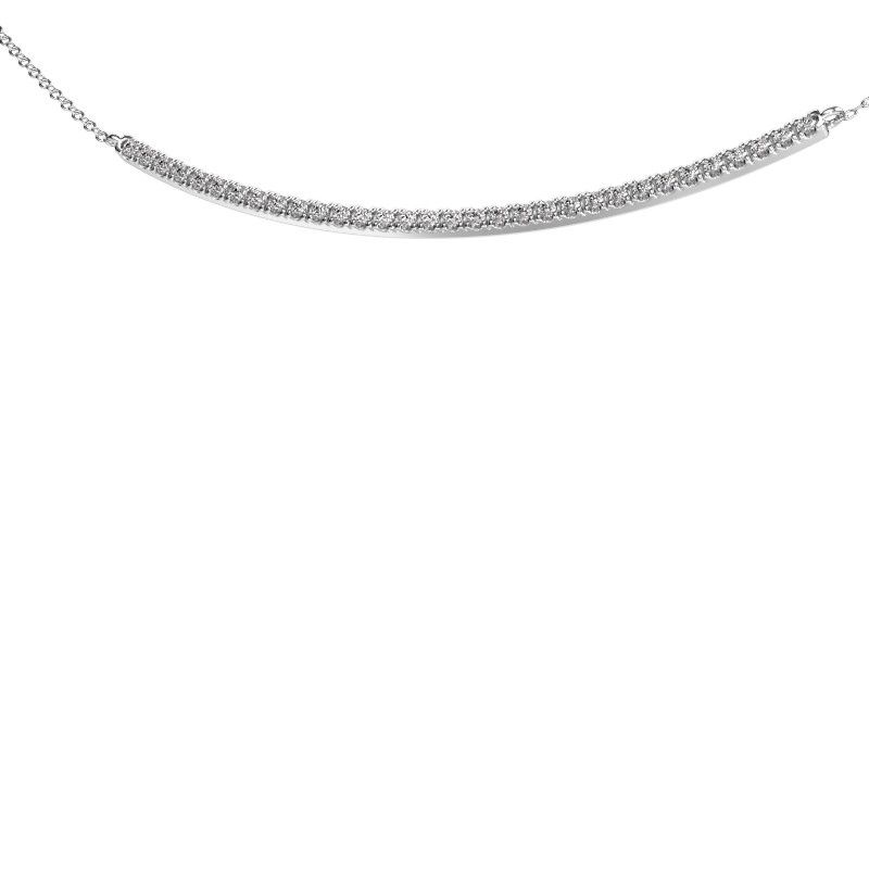 Collier barre Simona 585 or blanc diamant 0.48 crt