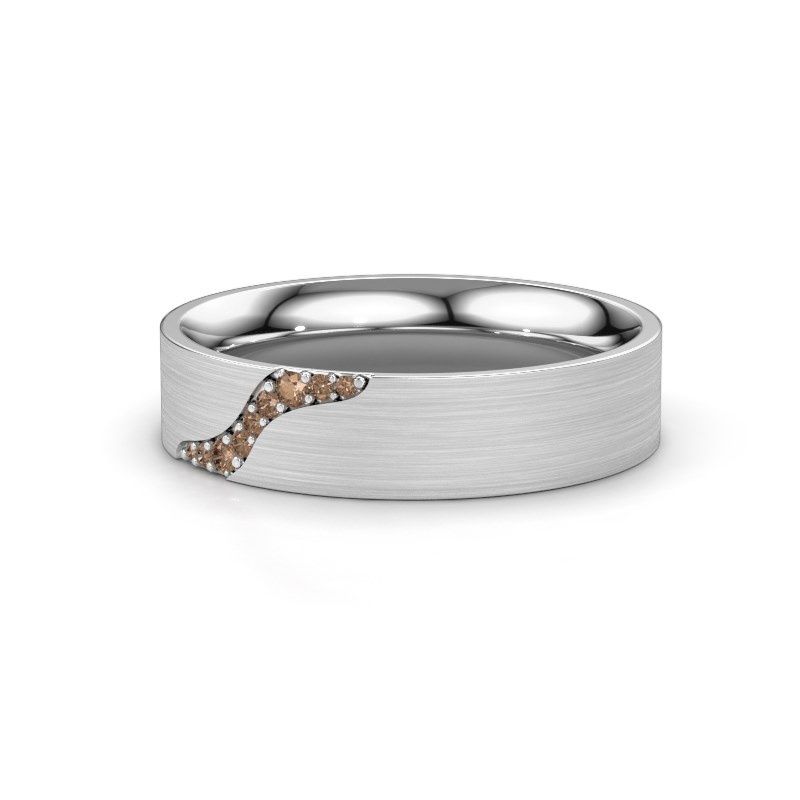 Afbeelding van Trouwring WH2100L46BM 950 platina bruine diamant ±6x2 mm