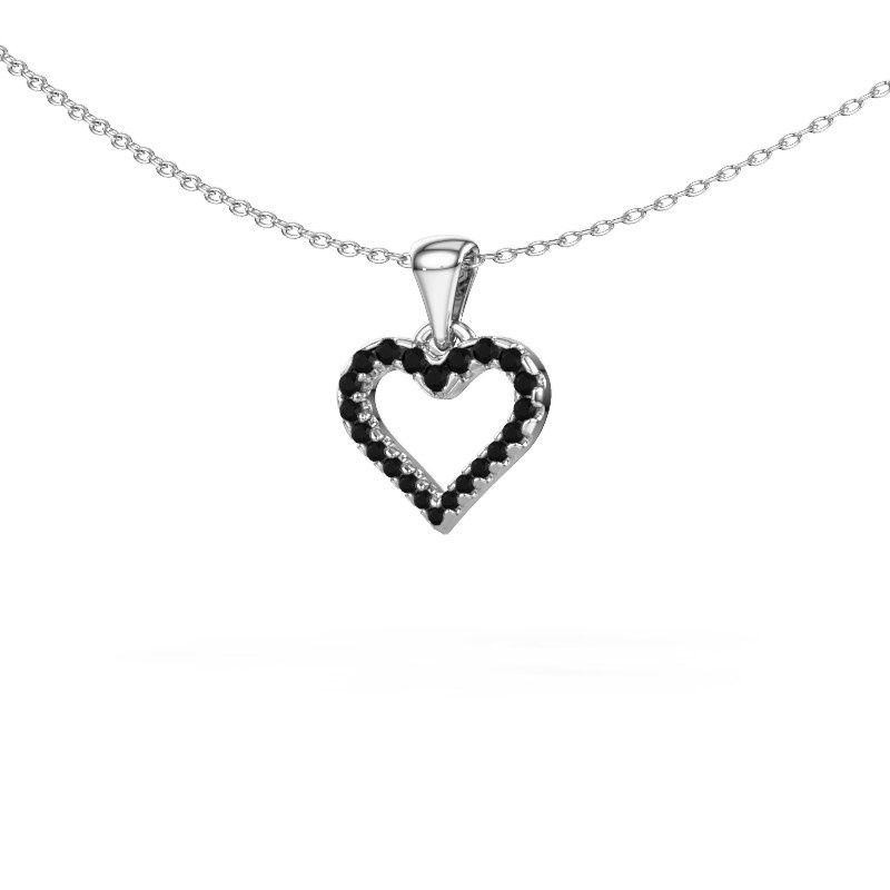 Pendant Heart 7 950 platinum black diamond 0.213 crt