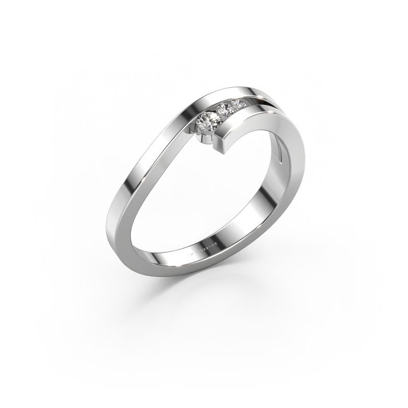 Ring Evalyn 2 585 white gold diamond 0.087 crt