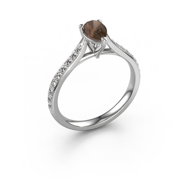 Verlobungsring Mignon PER 2 950 Platin Rauchquarz 6.5x4.5 mm