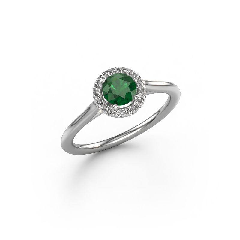 Engagement ring Seline rnd 1 950 platinum emerald 5 mm