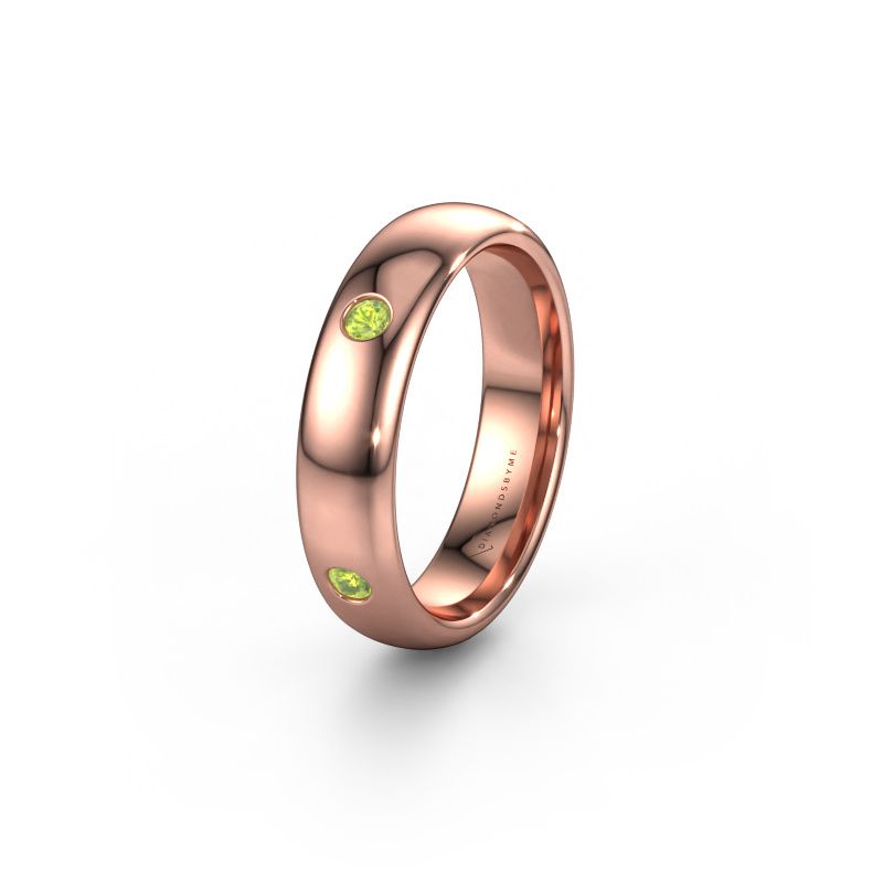 Wedding ring WH0104L35BP 585 rose gold peridot ±5x2 mm