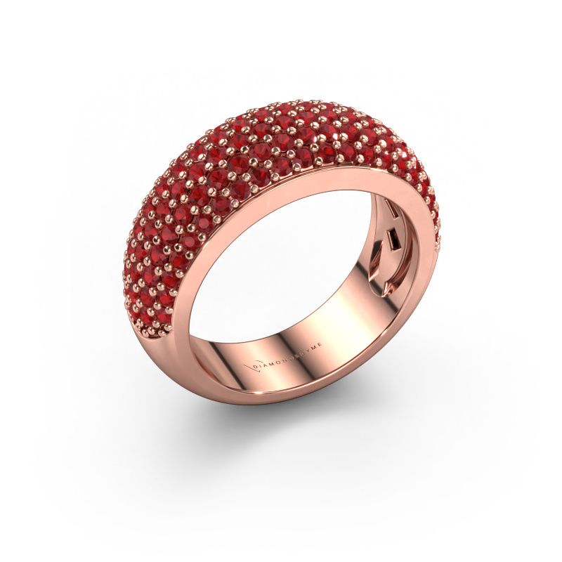 Ring Cristy 585 rosé goud robijn 1.2 mm