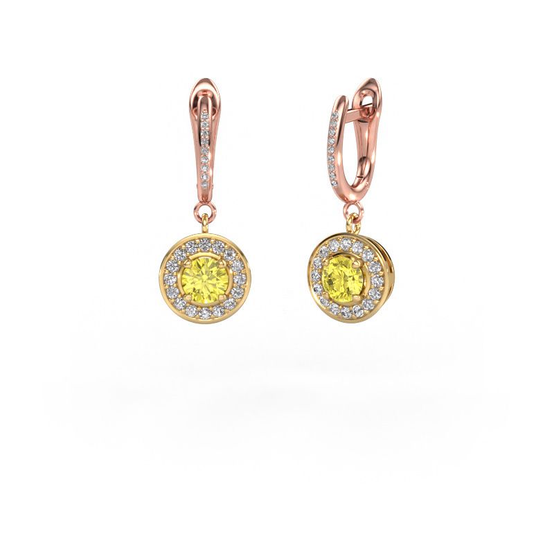 Drop earrings Ninette 2 585 gold yellow lab grown diamond 5 mm