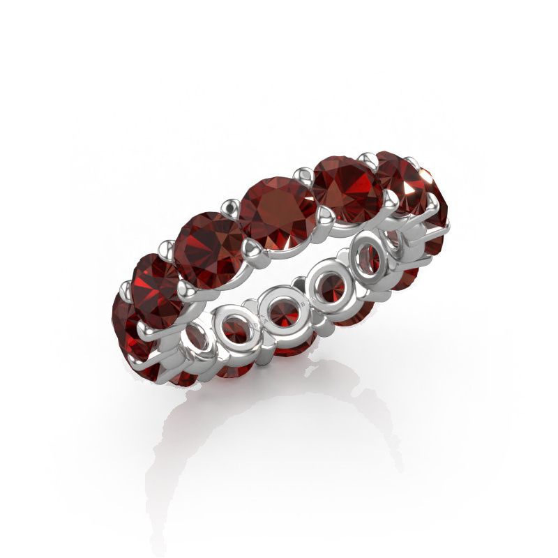 Ring Heddy rnd 5.0 585 white gold garnet 5 mm