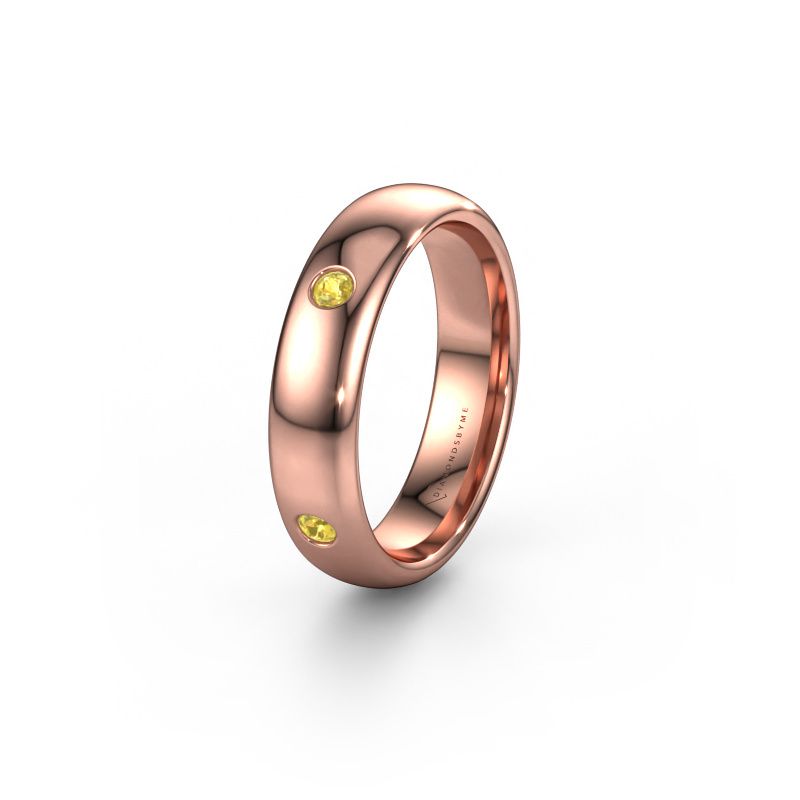 Trouwring WH0104L35BP 585 rosé goud gele saffier ±5x2 mm
