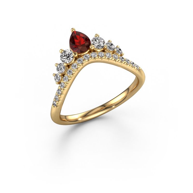 Bague superposable Crown B 585 or jaune grenat 5x4 mm