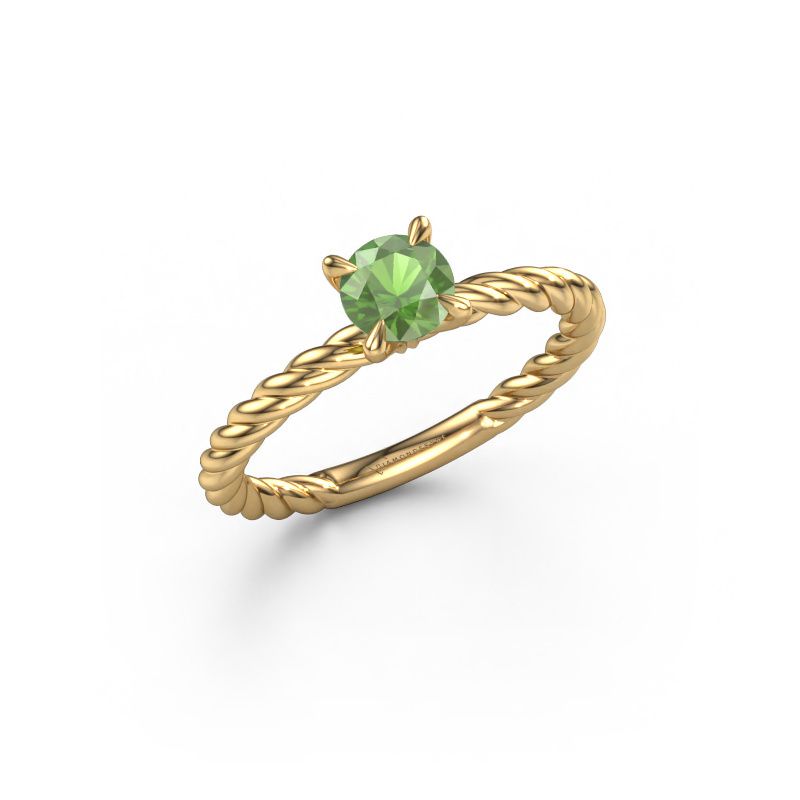 Verlobungsring Twanna 585 Gold Turmalin grün 5 mm