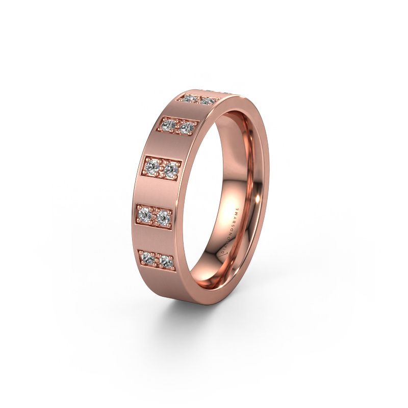 Trouwring WH2013L 585 rosé goud diamant ±5 x 2 mm