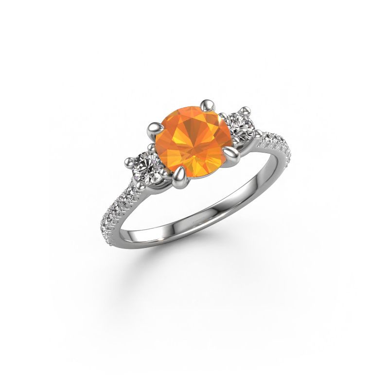 Verlobungsring Jesica 950 Platin Citrin 6.8 mm