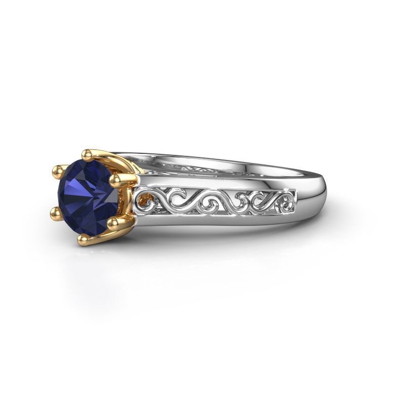Image of Engagement ring shan<br/>585 white gold<br/>Sapphire 6 mm