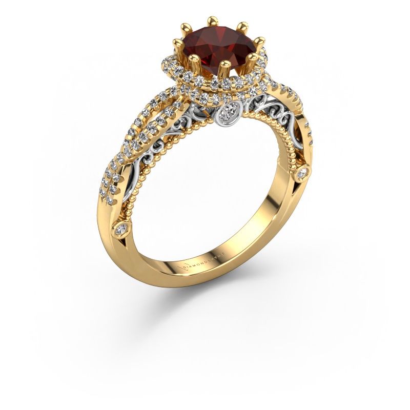 Verlobungsring Lysanne 585 Gold Granat 6.5 mm